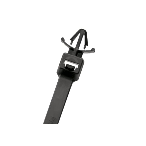 Cable Tie, 5-1/2 in L, 1 in Max Bundle Dia., Black, Nylon 6/6, 50 lb Strength, 500 PK